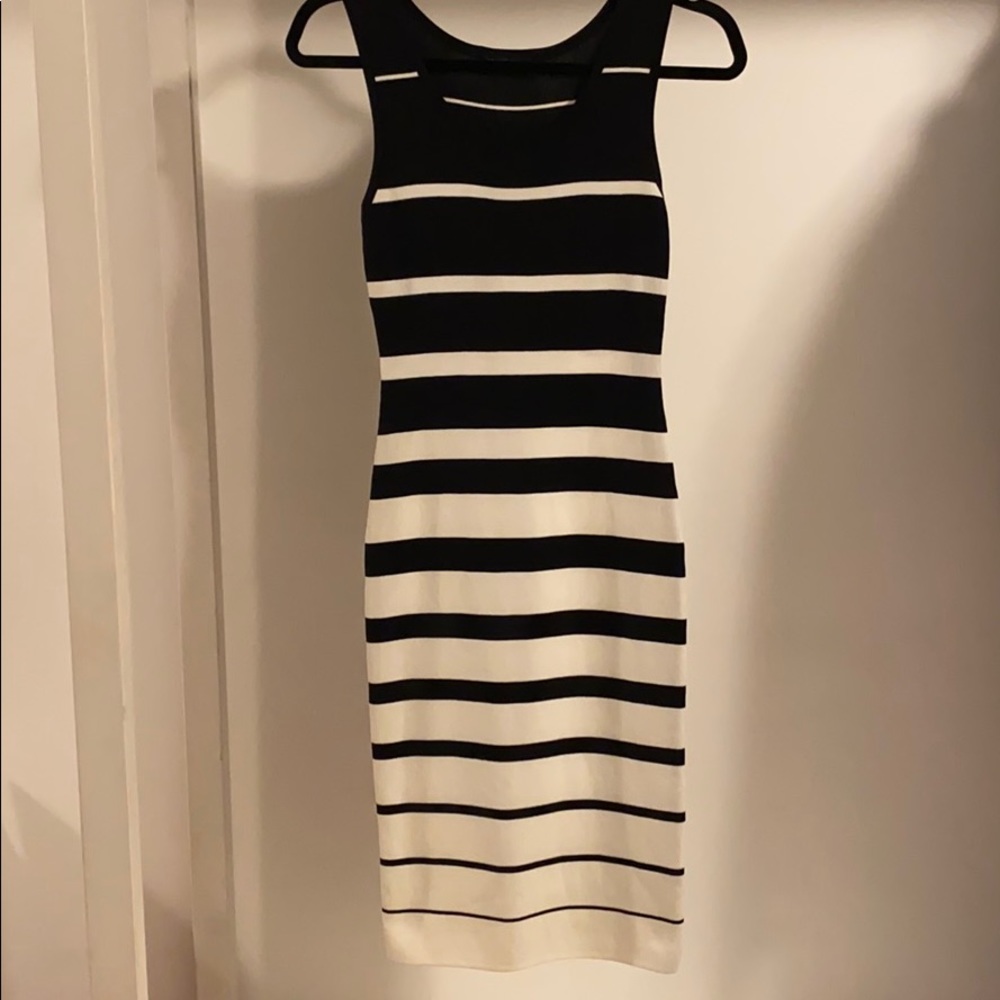 Black and white Stripe Pencil Dress